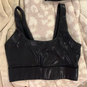 IVL black shiny sports bra